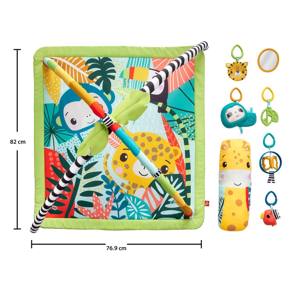 Сгъваем матрак за бебета 3 в 1, Fisher Price, Rainforest, HJW08