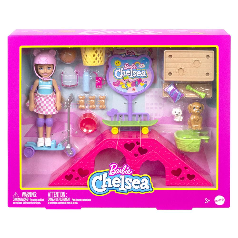 Комплект за игра, кукла със скейтборд и аксесоари, Barbie, Chelsea