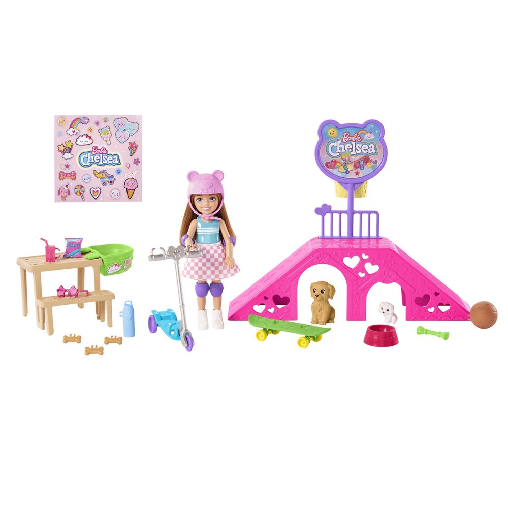 Комплект за игра, кукла със скейтборд и аксесоари, Barbie, Chelsea