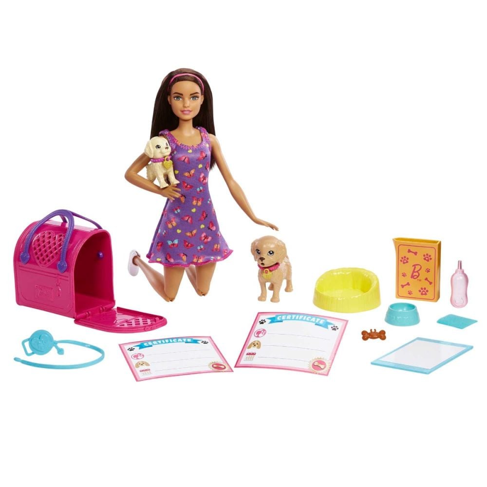 Комплект за игра с кукла, Barbie, Pup Adoption, HKD86