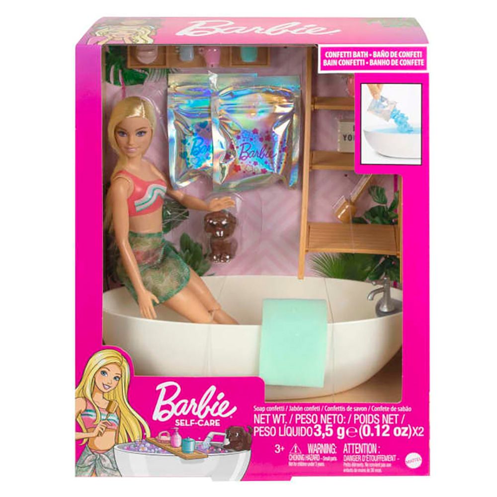 Комплект кукла Barbie, Confetti Bath, Вана и аксесоари, HKT92