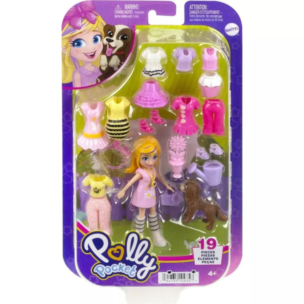 Мини кукла с животинче и дрехи за преобличане Polly Pocket, HKV89
