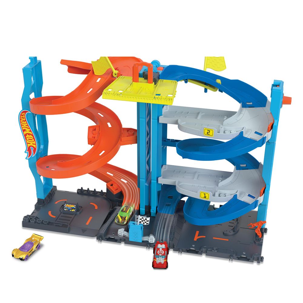 Комплект за игра 2 в 1, Състезателна кула с включена количка, Hot Wheels