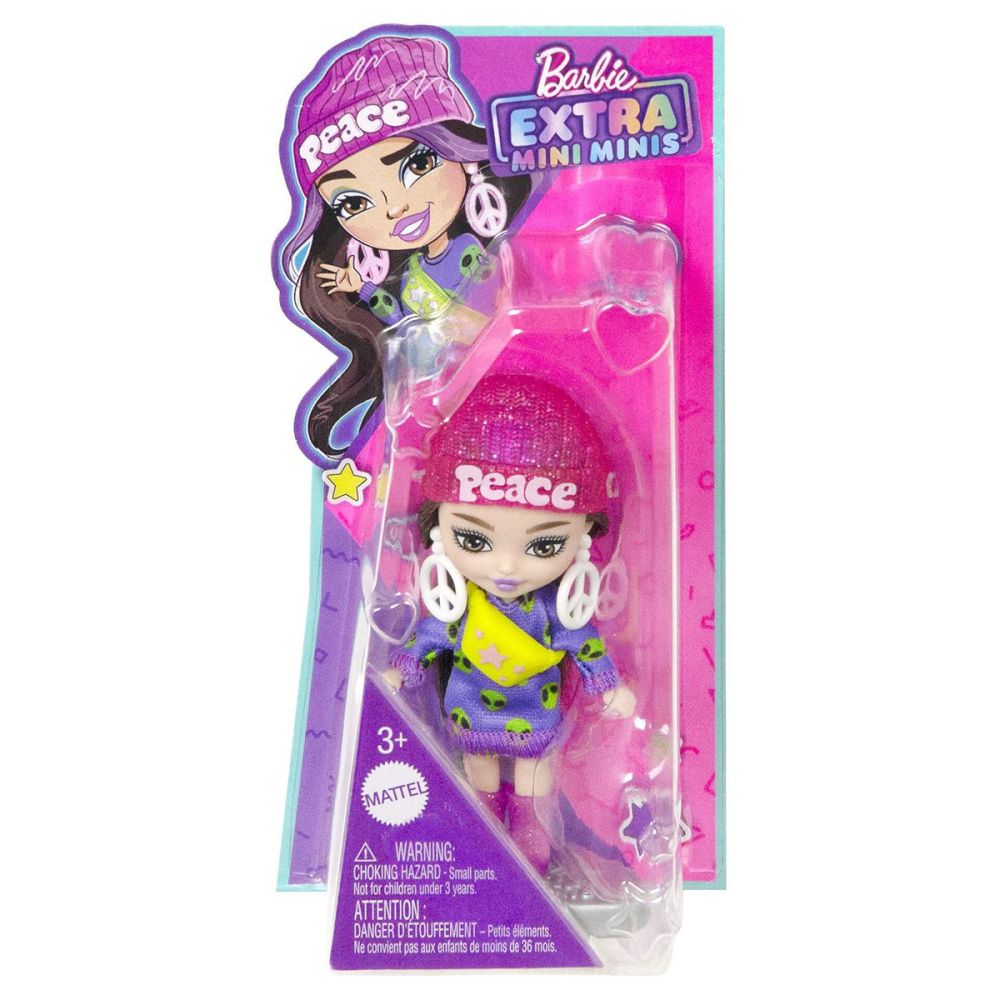 Кукла Barbie Extra Mini Minis с коса и аксесоари, 8 см, HLN46