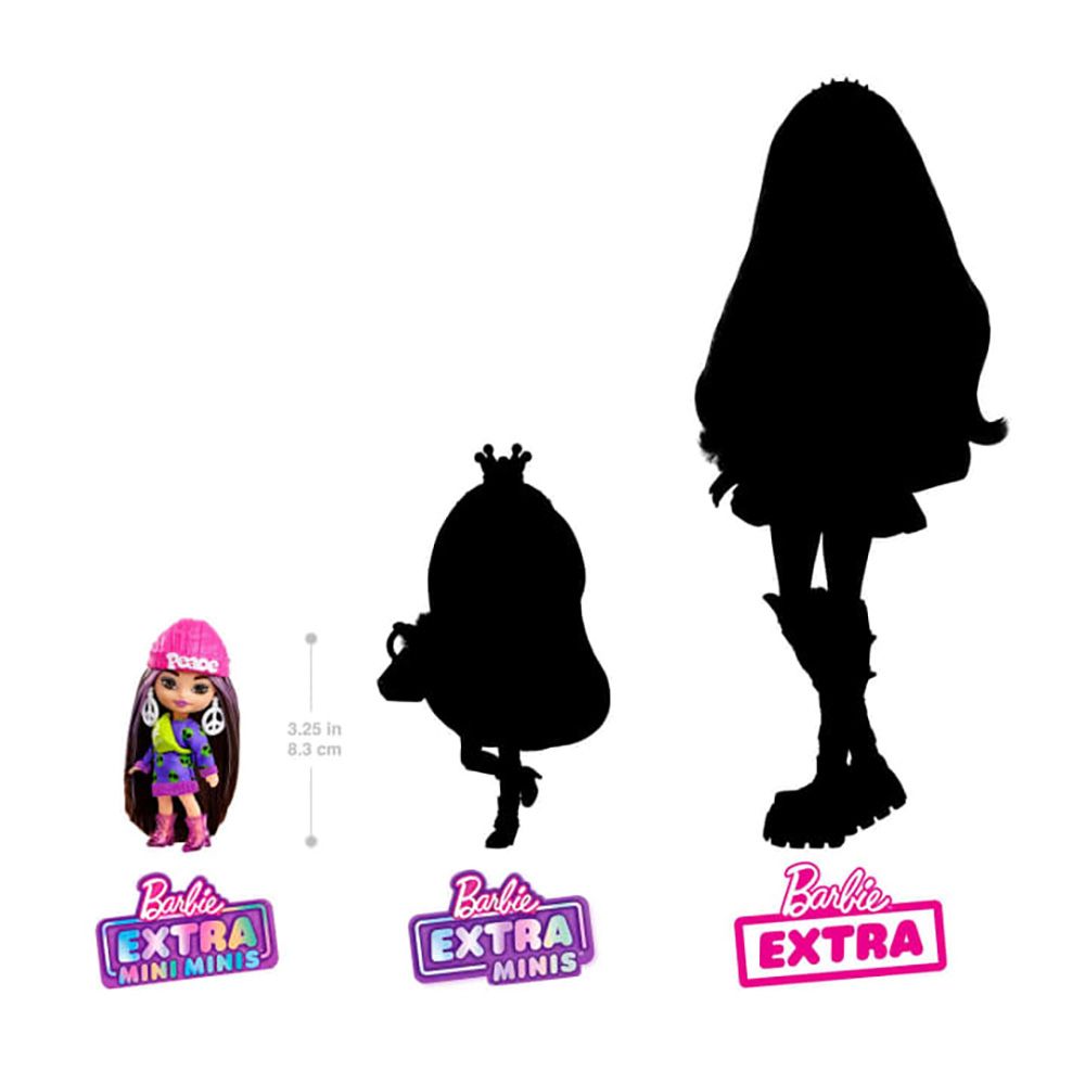 Кукла Barbie Extra Mini Minis с коса и аксесоари, 8 см, HLN46