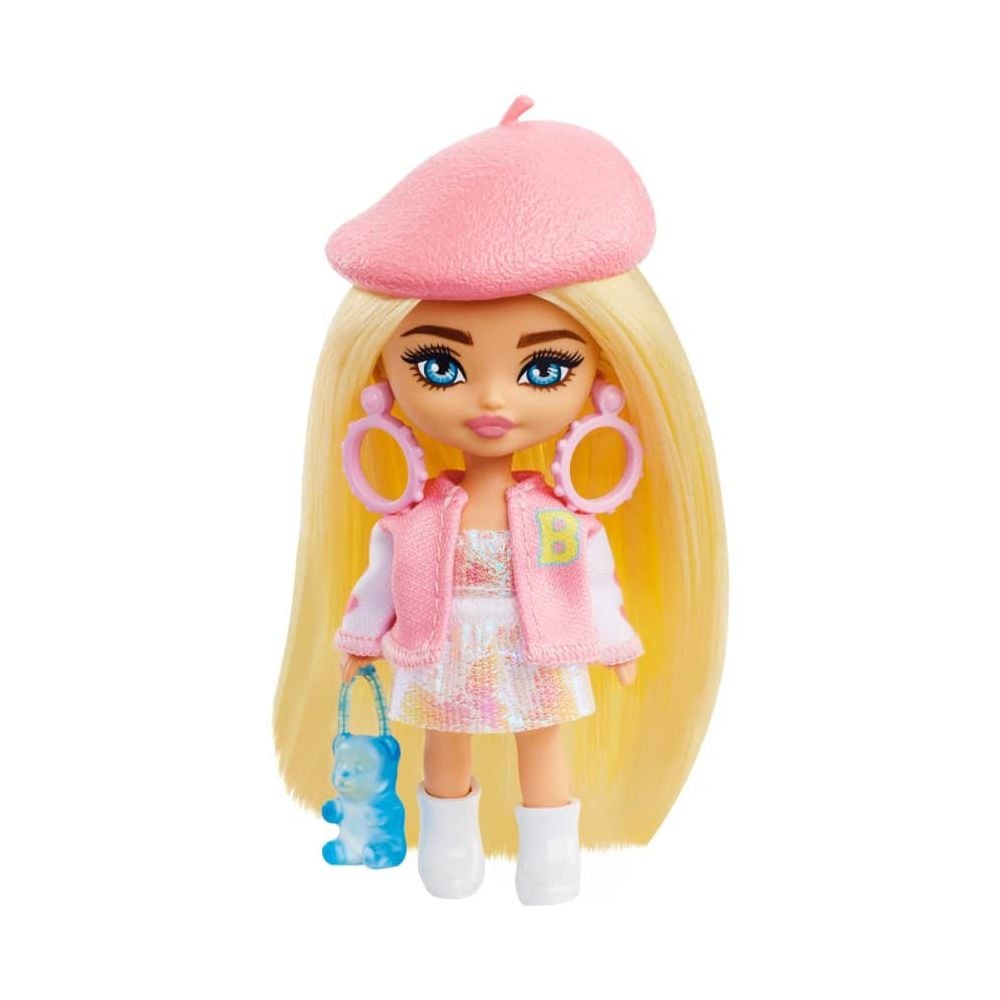 Кукла Barbie Extra Mini Minis с коса и аксесоари, 8 см, HLN48