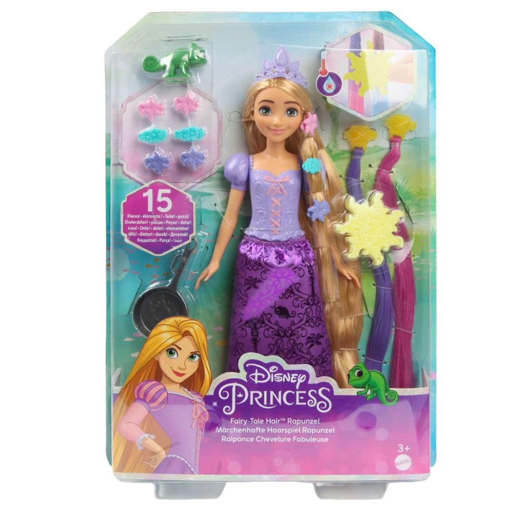 Кукла с аксесоари за коса, Disney Princess, Рапунцел, HLW18