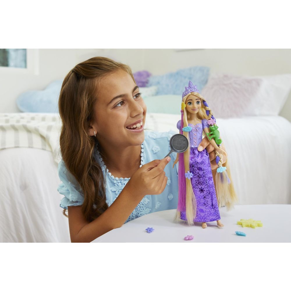 Кукла с аксесоари за коса, Disney Princess, Рапунцел, HLW18