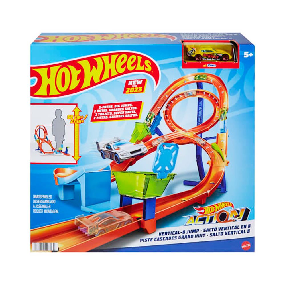 Комплект за игра, кола с 2 лупинга, Hot Wheels, Vertical-8 Jump, HMB15