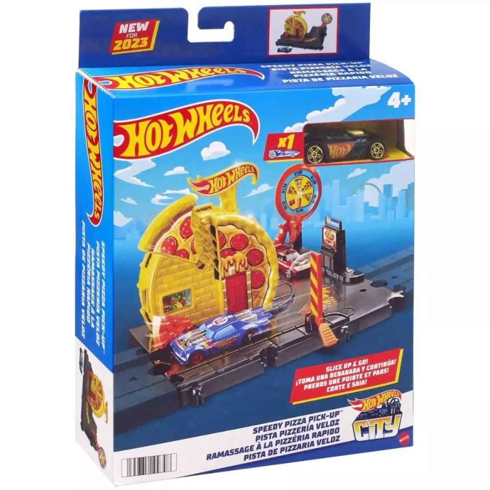 Комплект за игра с количка, Hot Wheels, Speedy Pizza Pick-Up, HKX44
