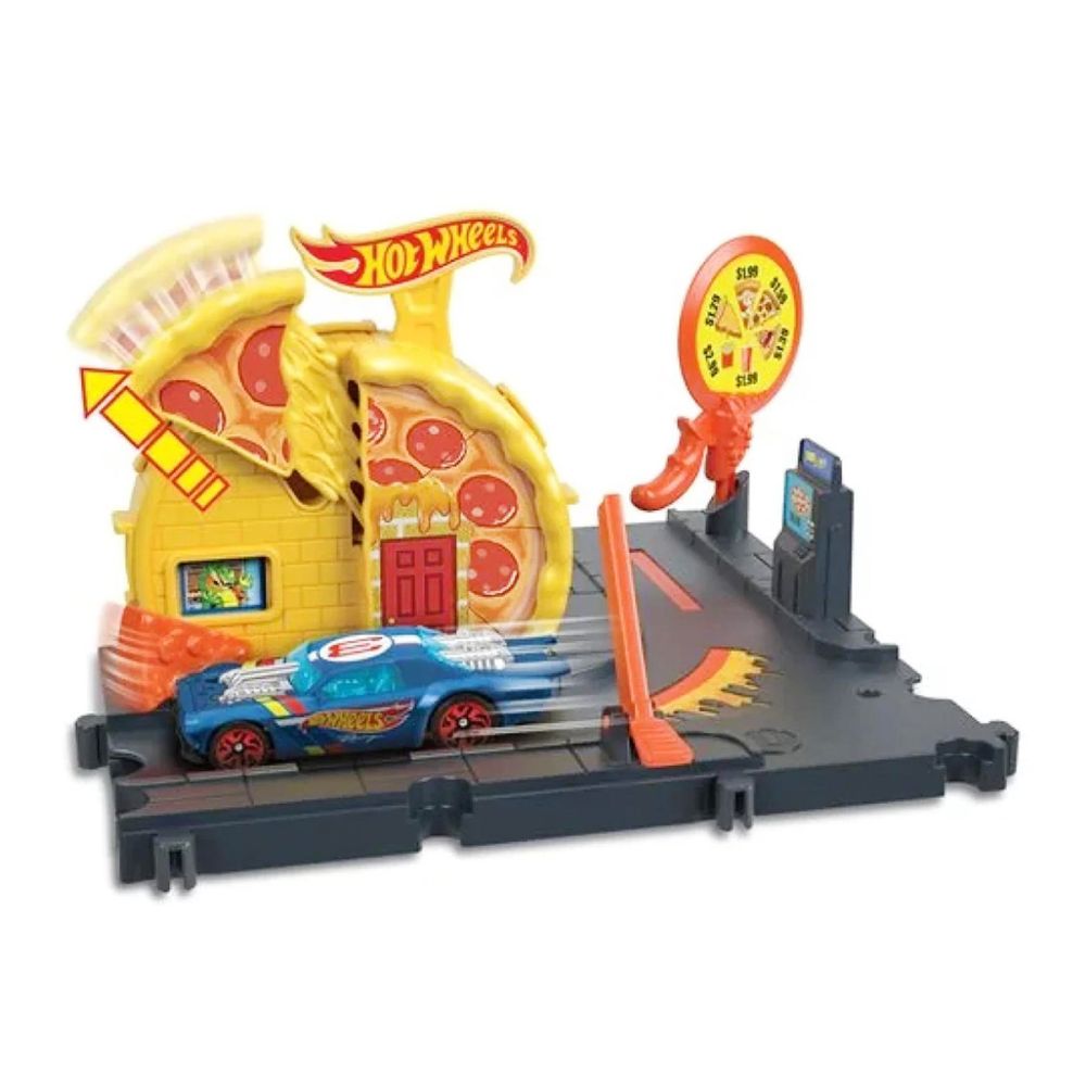 Комплект за игра с количка, Hot Wheels, Speedy Pizza Pick-Up, HKX44