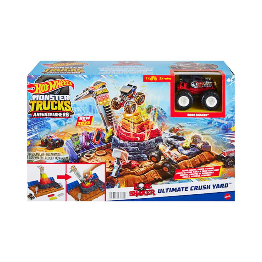 Игрален комплект с офроуд автомобил Monster Trucks, Hot Wheels, Ultimate Crush Yard, HNB96