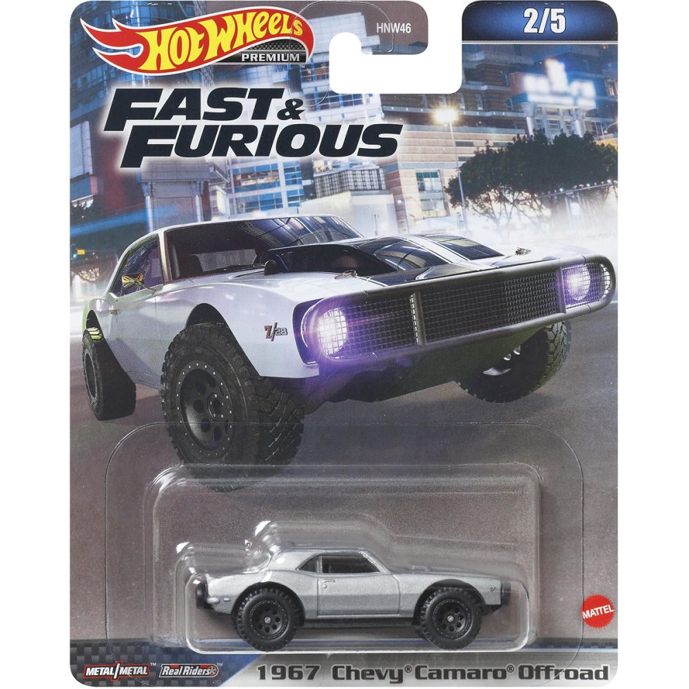 Метална количка, Hot Wheels, Fast and Furious, 1967 Chevrolet Camaro Offroad, 1:64, HNW47
