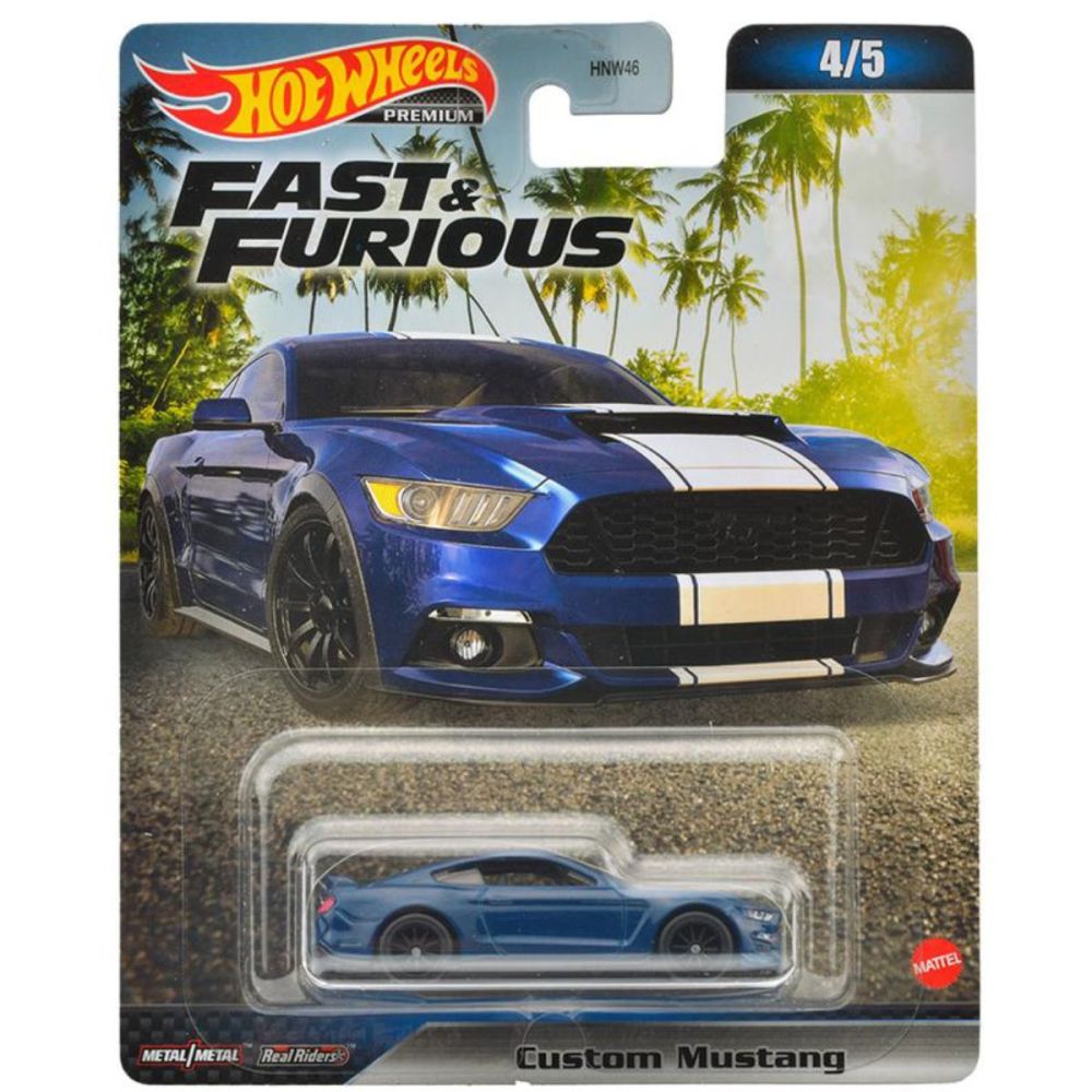 Метална количка, Hot Wheels, Fast and Furious, Custom Mustang, 1:64, HNW51