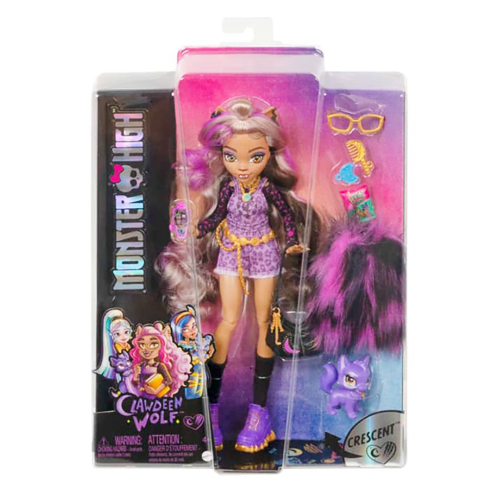 Кукла Monster High Clawdeen Wolf с домашен любимец и аксесоари, HHK52