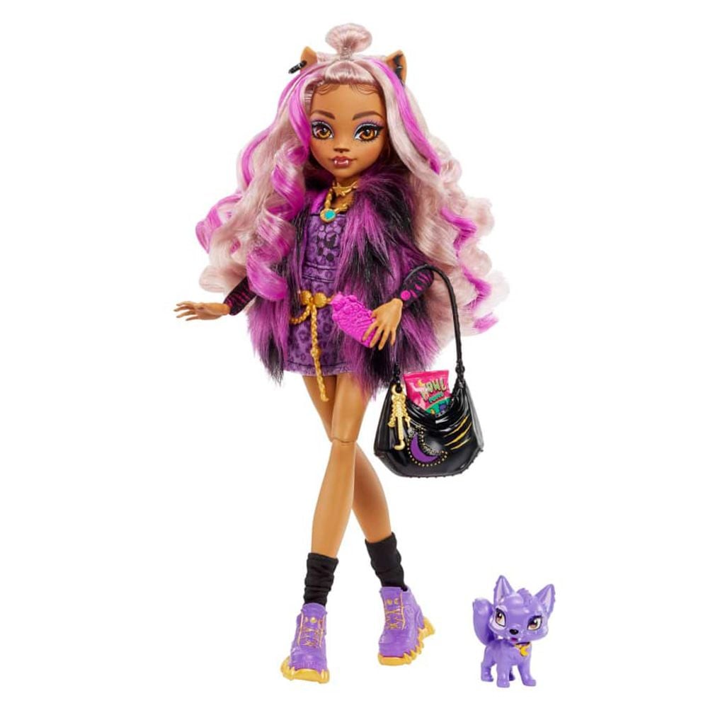 Кукла Monster High Clawdeen Wolf с домашен любимец и аксесоари, HHK52