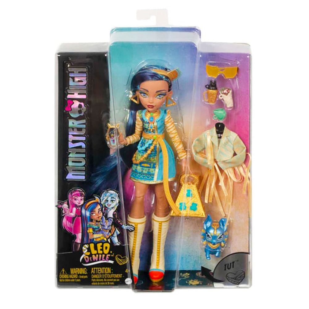 Кукла Monster High Cleo de Nile с домашен любимец и аксесоари, HHK54