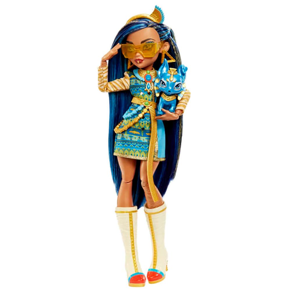Кукла Monster High Cleo de Nile с домашен любимец и аксесоари, HHK54