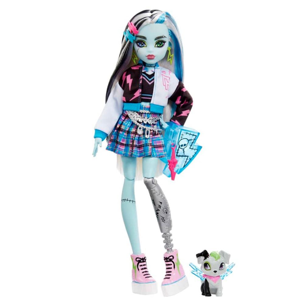 Кукла Monster High Frankie Stein с домашен любимец и аксесоари, HHK53