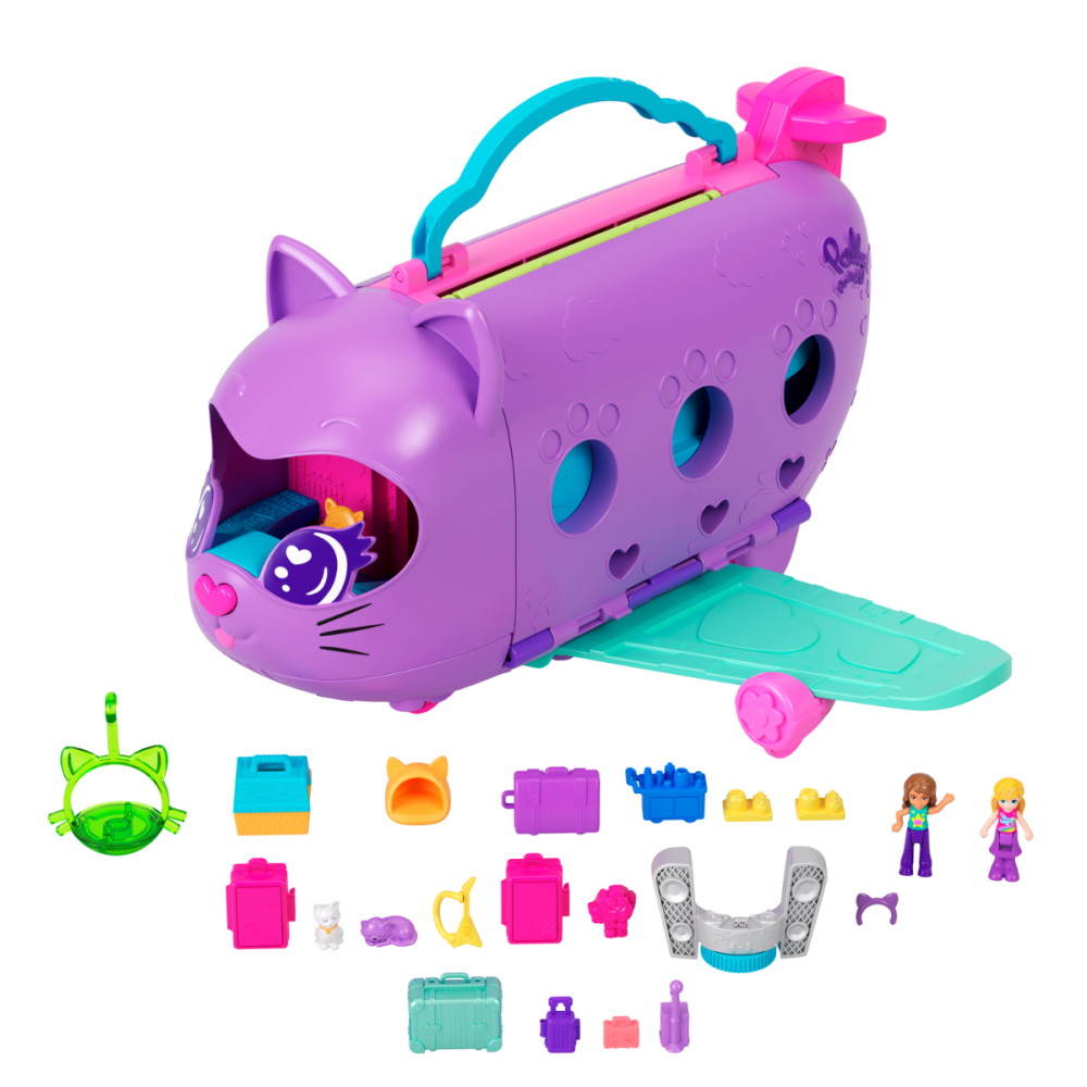 Комплект за игра с 2 кукли, Polly Pocket, Kitty Airplane, HWP19