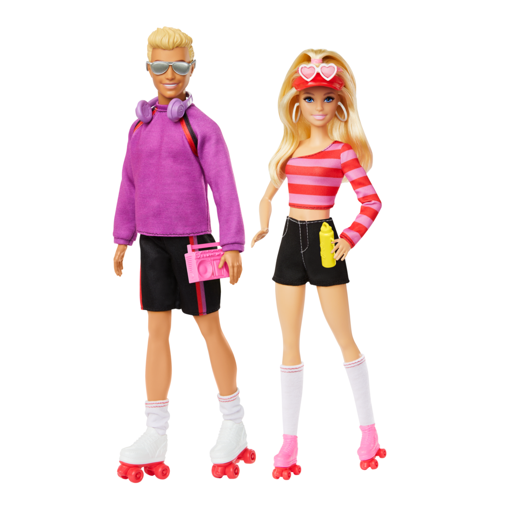 Комплект 2 кукли Barbie Fashionistas, 65th Anniversary, Barbie и Ken с 6 аксесоара, HXK90