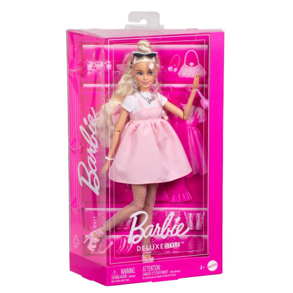 Кукла в розова рокля с панделка, Barbie, Deluxe Style, HYV27