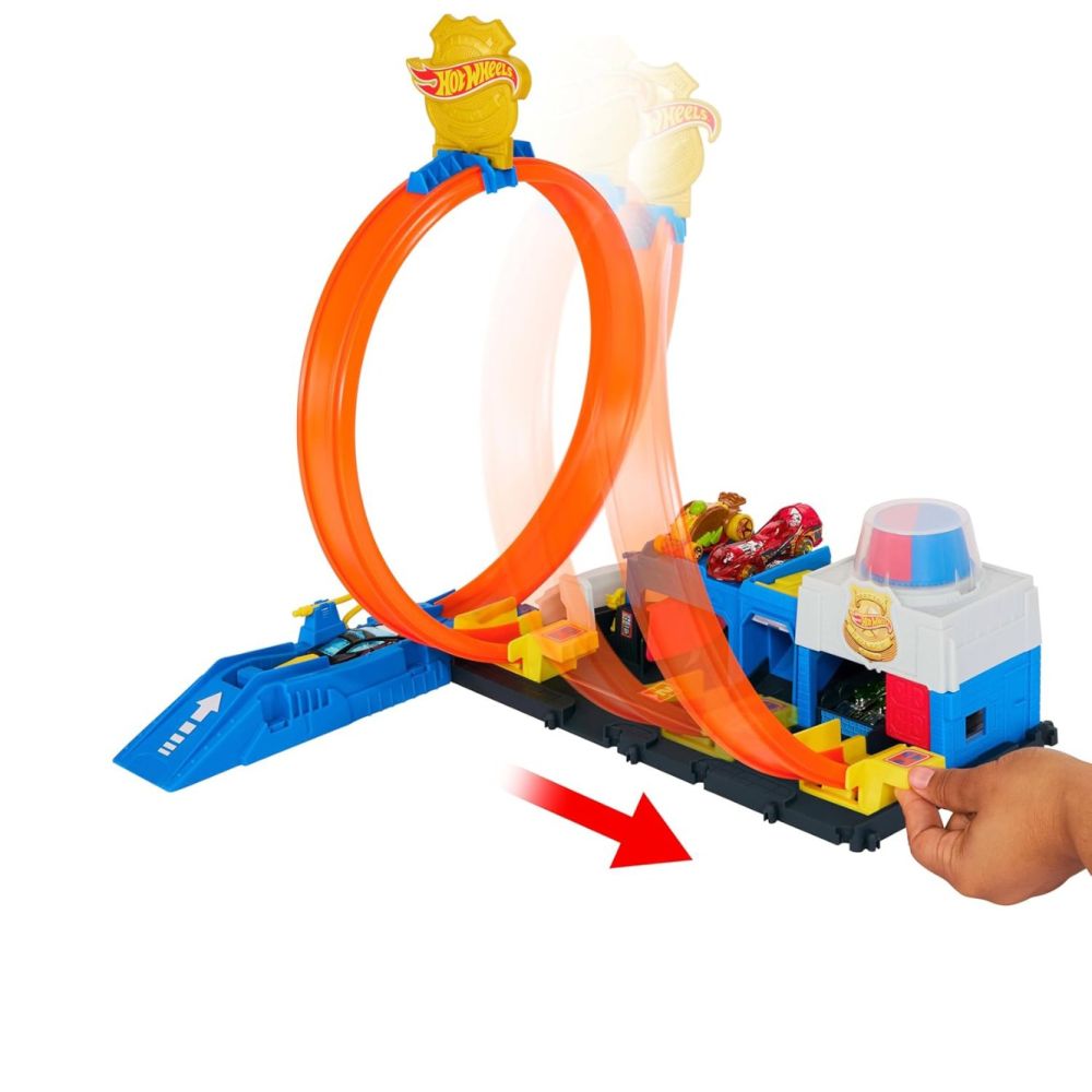 Комплект за игра с количка, Hot Wheels City, Super Police Station, JBM71