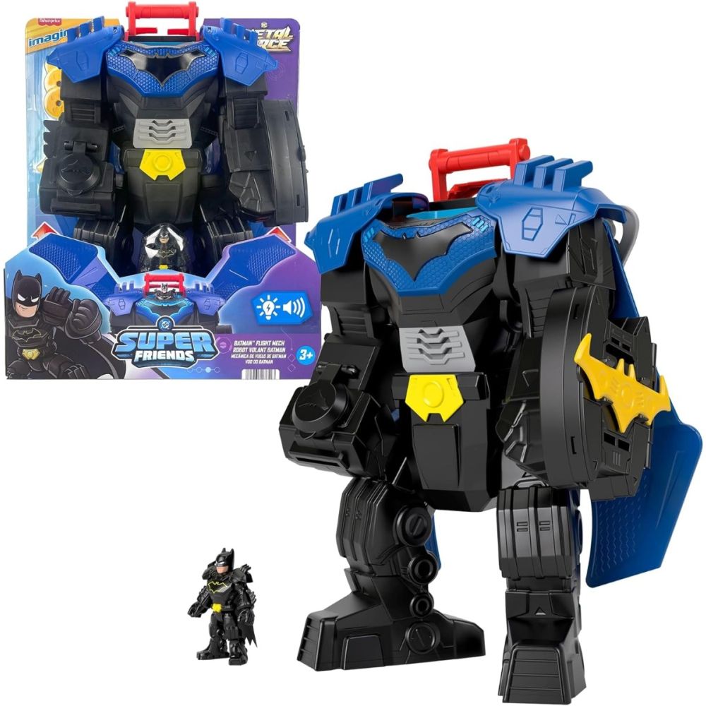 Робот с фигурка, Imaginext, Dc Super Friends, Metal Force, Friends Flight Mech, Batman, JDL03