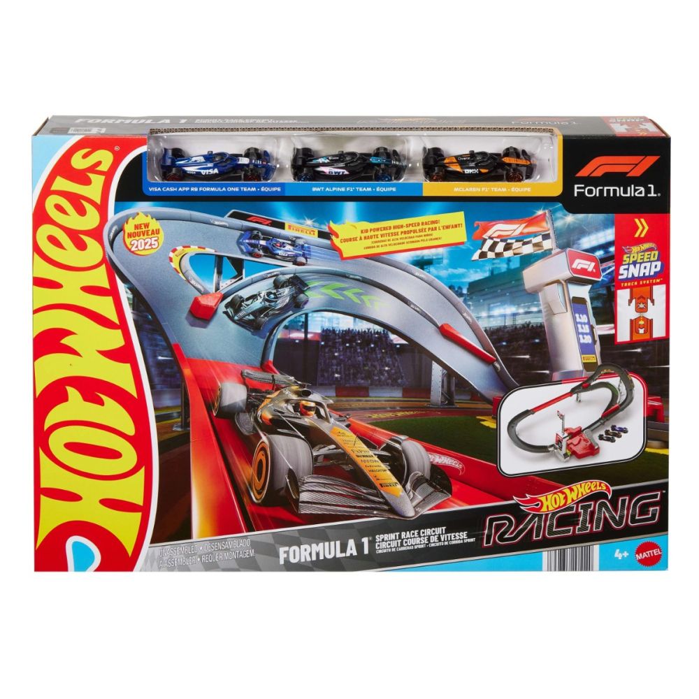 Комплект за игра с 3 колички и писти ot Hot Wheels, Formula 1, JDY15