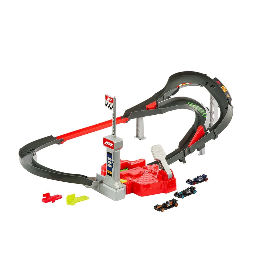 Комплект за игра с 3 колички и писти ot Hot Wheels, Formula 1, JDY15