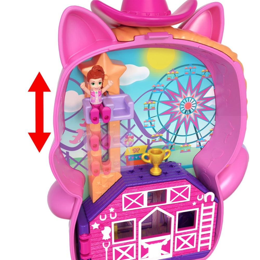 Комплект за игра с кукла и аксесоари в чантичка, Polly Pocket, Rodeo Pony, JCR39