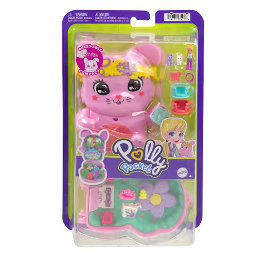 Комплект за игра с кукла и аксесоари в чантичка, Polly Pocket, Garden Bunny, JCR40