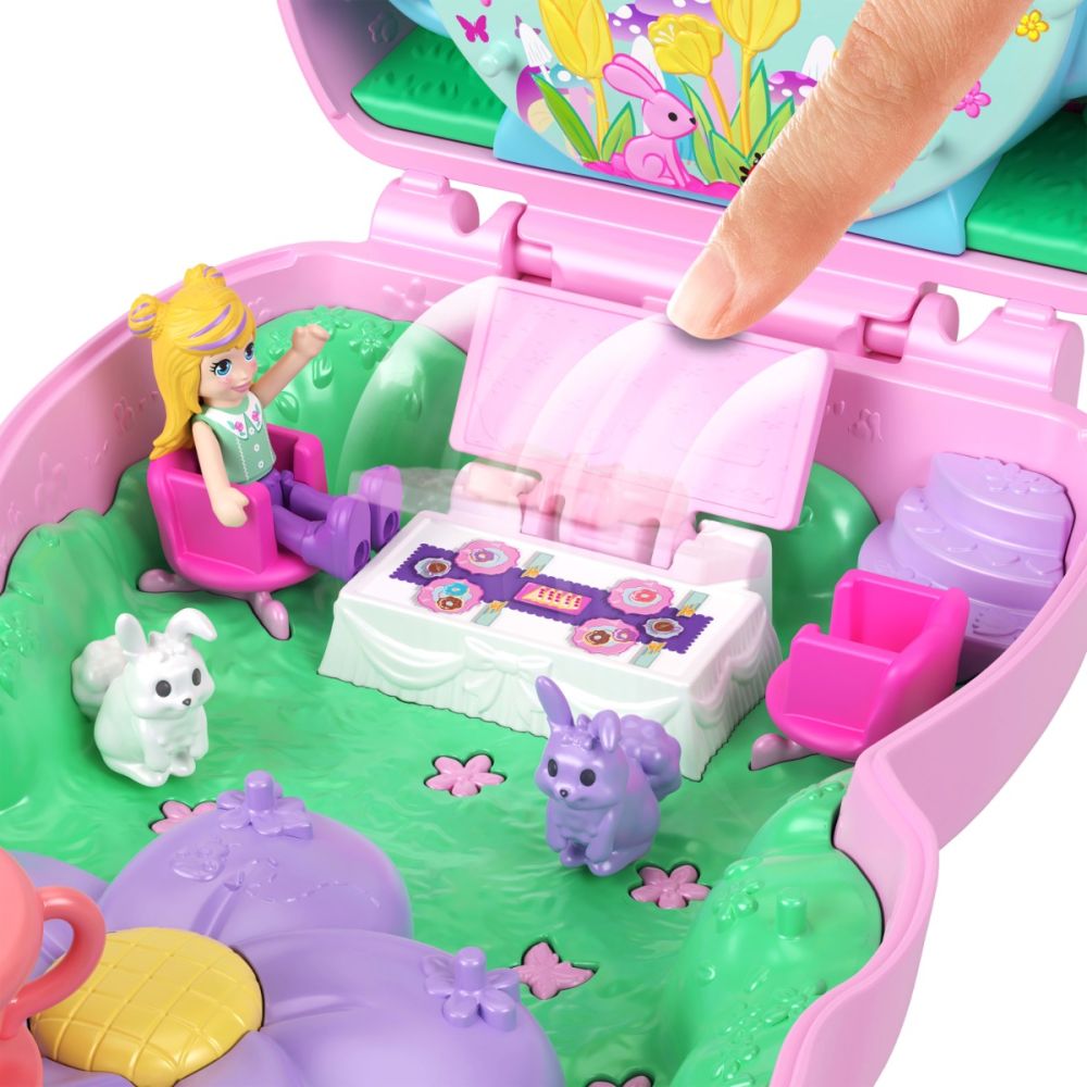 Комплект за игра с кукла и аксесоари в чантичка, Polly Pocket, Garden Bunny, JCR40
