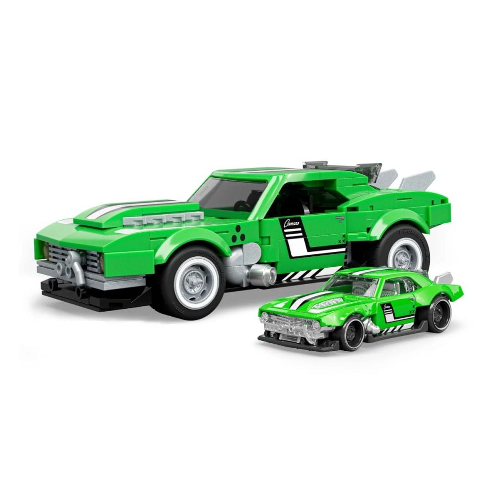 Строителен комплект и метална количка, Hot Wheels, 68 Chevrolet Camaro, 289 части, JFT16