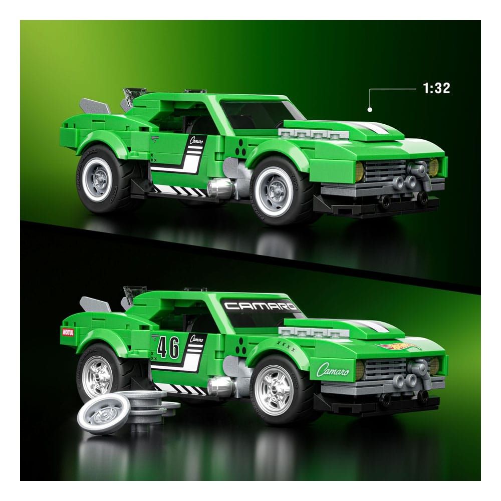 Строителен комплект и метална количка, Hot Wheels, 68 Chevrolet Camaro, 289 части, JFT16