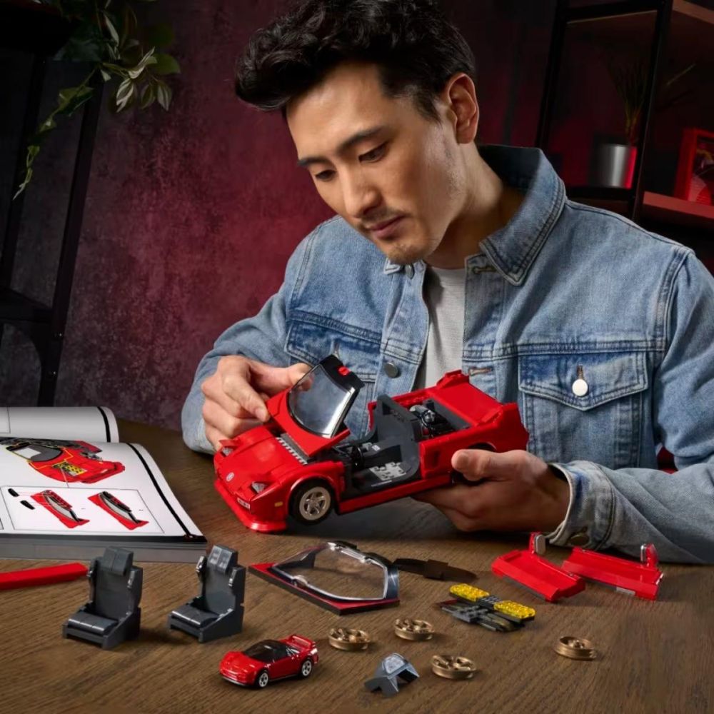 Строителен комплект и метална кола, Brick Shop, Hot Wheels, Honda Acura NSX 90, JFT17
