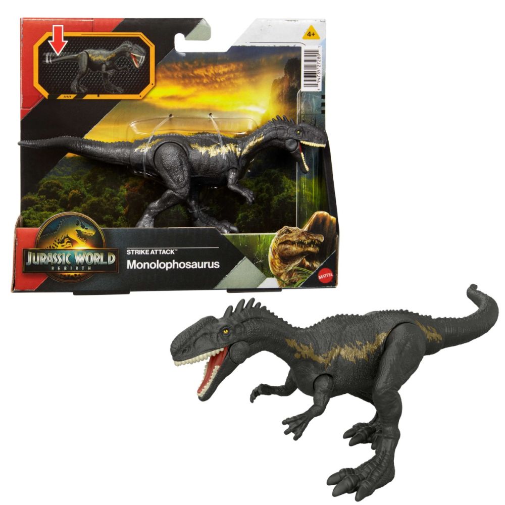 Подвижна фигурка, Jurassic World Rebirth, Strike Attack, Monolophosaurus, JCL60