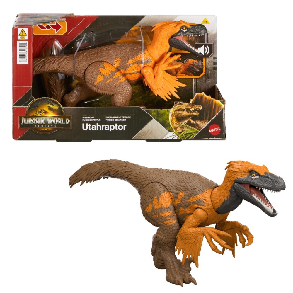 Подвижна фигурка, Jurassic World Rebirth, Wild Roar, Utahraptor, JGC80