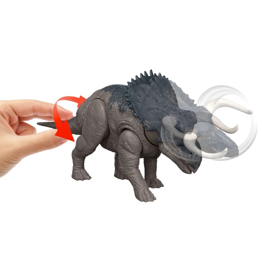 Подвижна фигурка, Jurassic World Rebirth, Wild Roar, Nasutoceratops, JGC81