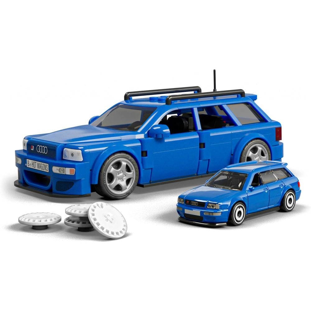 Строителен комплект и метална кола, Brick Shop, Hot Wheels, 94 Audi Avant RS2, JGR28