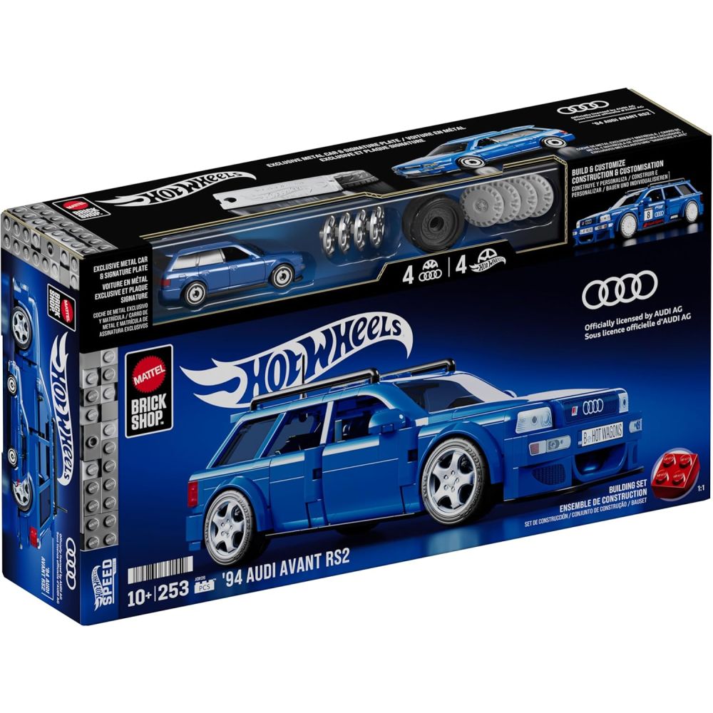 Строителен комплект и метална кола, Brick Shop, Hot Wheels, 94 Audi Avant RS2, JGR28