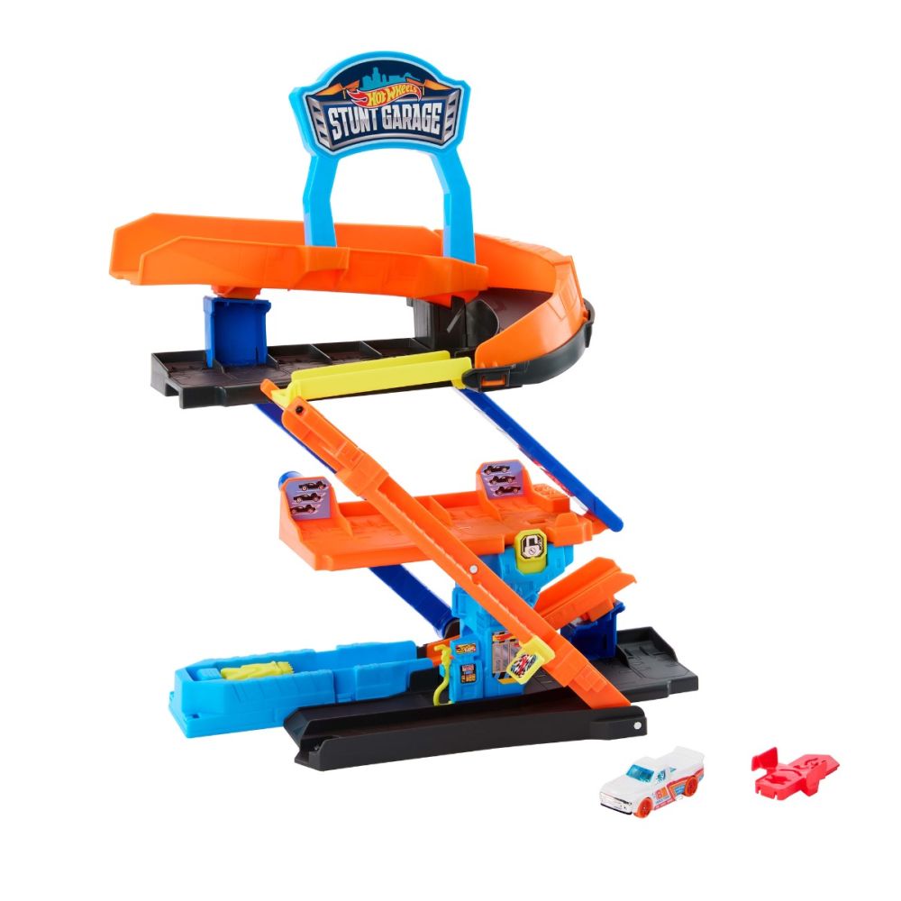 Комплект за игра 2в1 с количка, Hot Wheels, Transforming Stunt Garage, JHL94