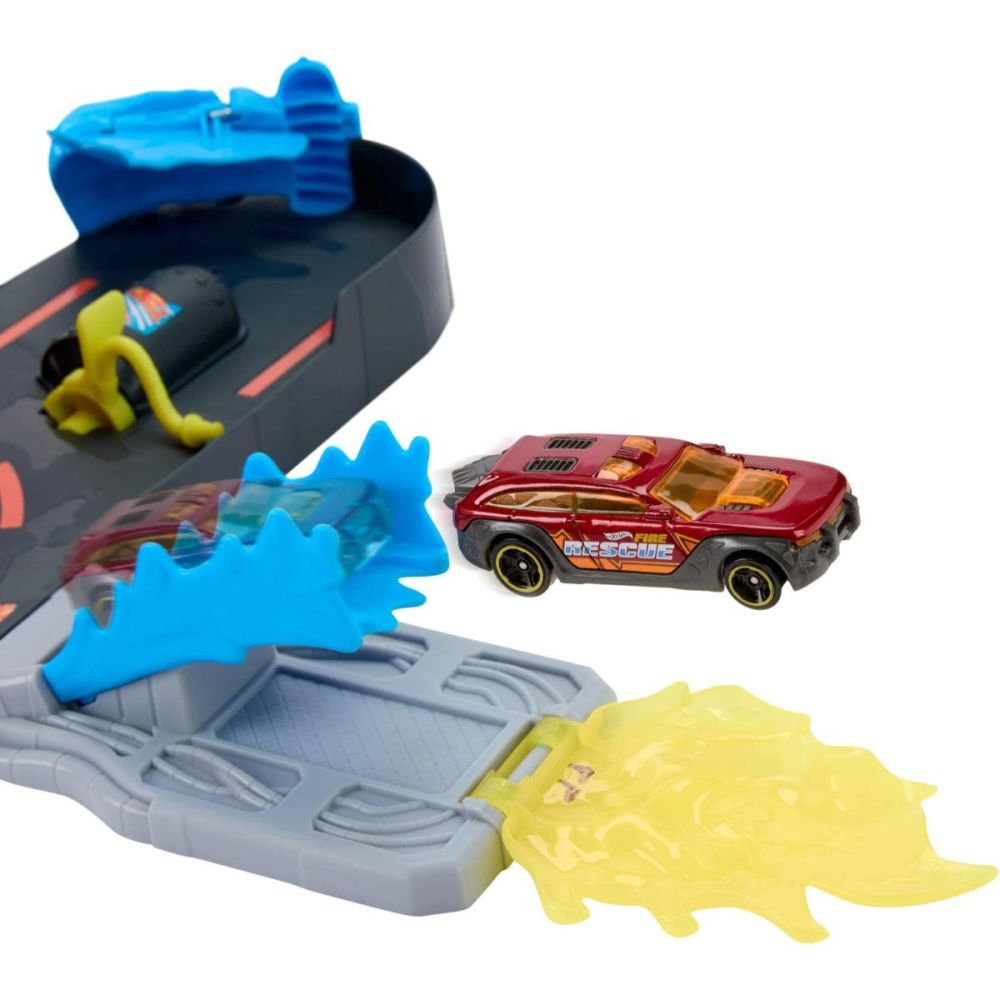 Комплект за игра с количка, Hot Wheels, Super Fire Station Rescue, JHL95