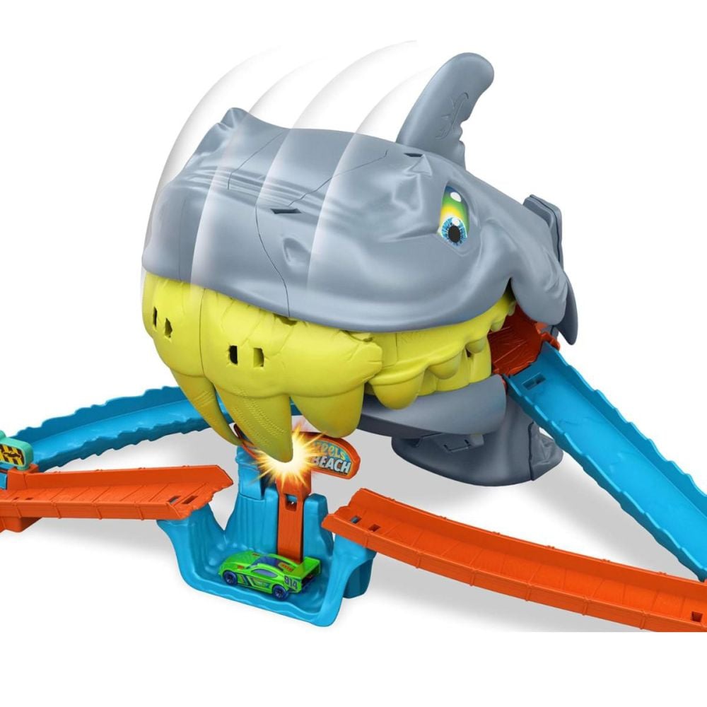 Комплект за игра с количка, Hot Wheels, Shark Chomp Beach, 1:64, JHL96