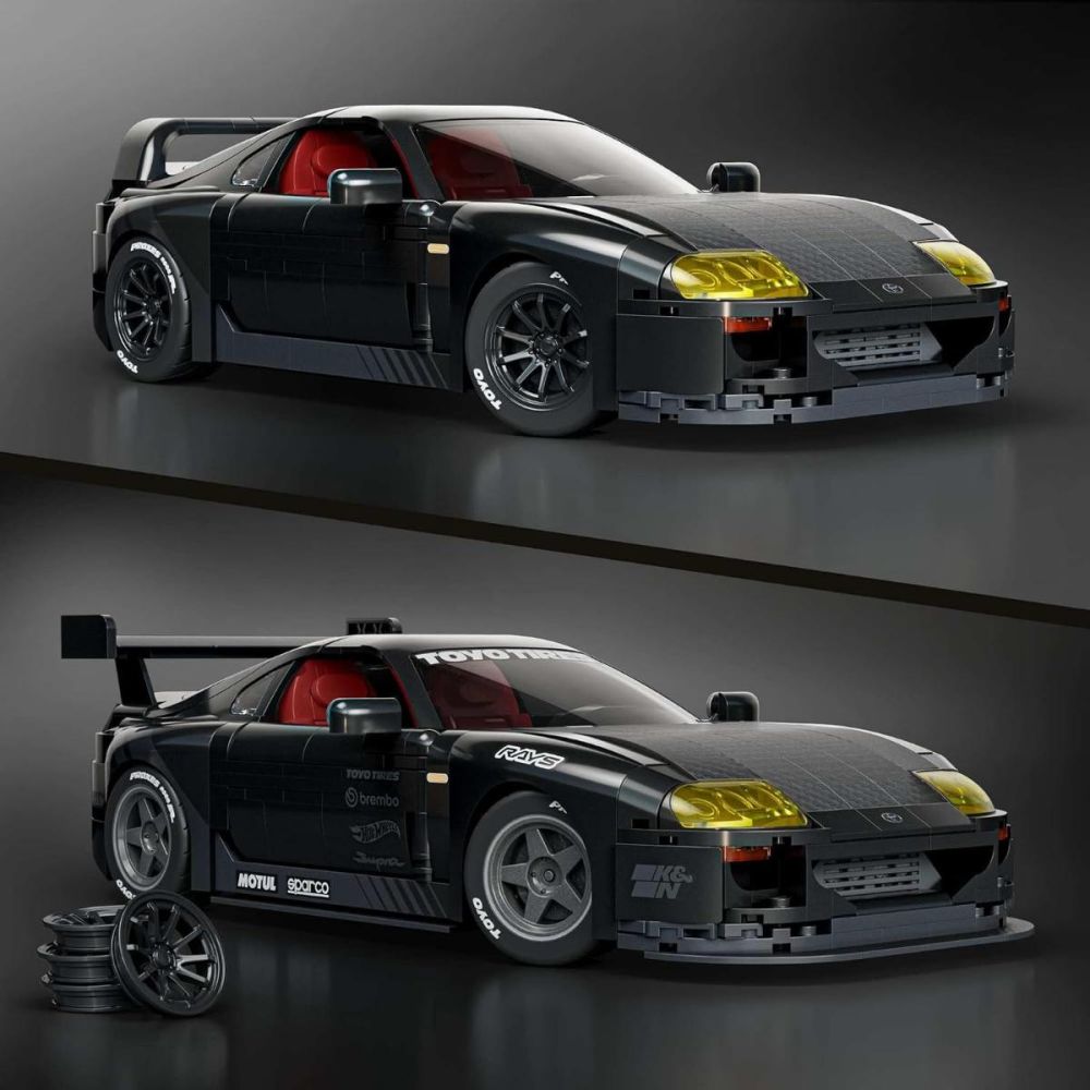 Конструктор и метална количка Brick Shop, Hot Wheels, Elite Series, ‘94 Toyota Supra MKIV, JKG40