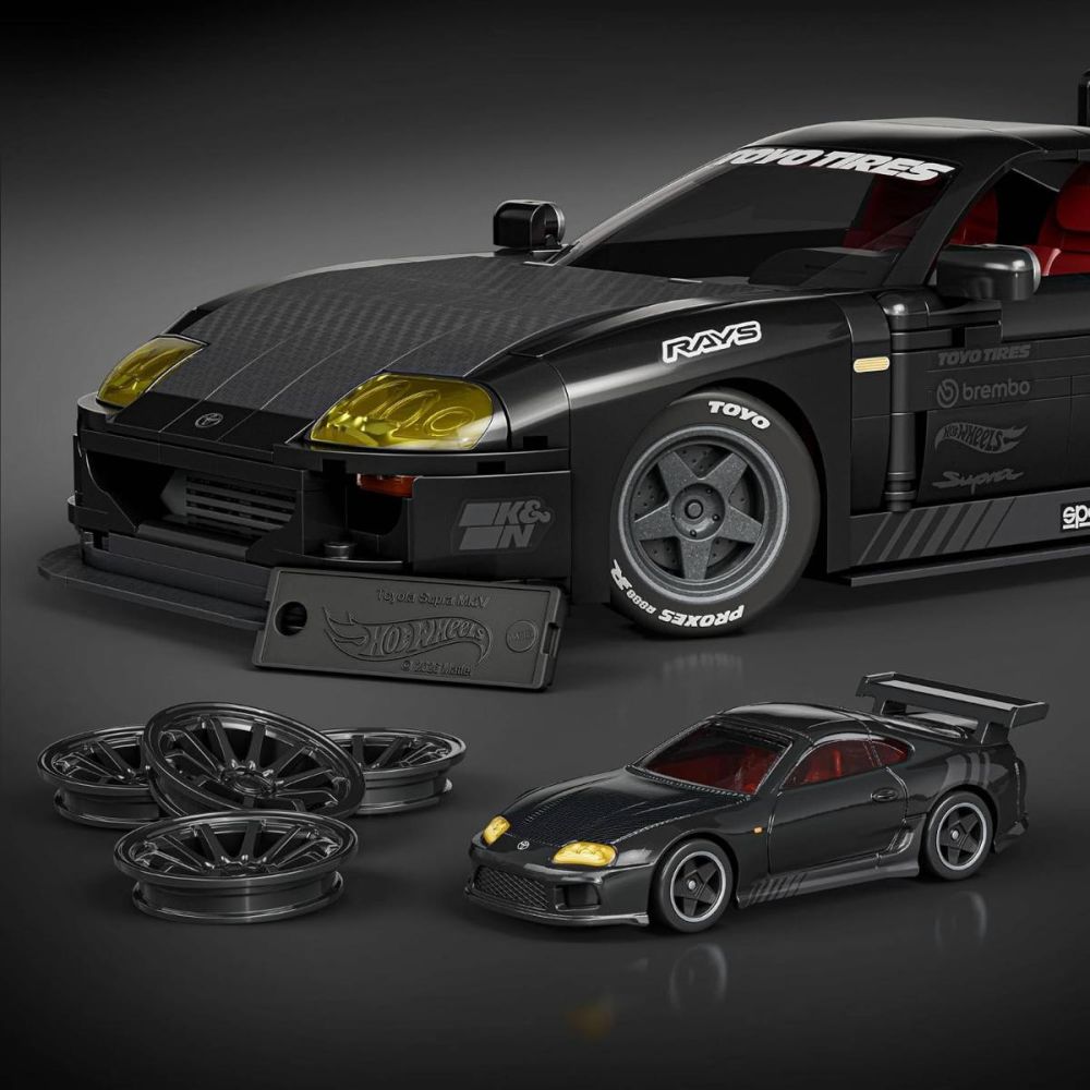 Конструктор и метална количка Brick Shop, Hot Wheels, Elite Series, ‘94 Toyota Supra MKIV, JKG40