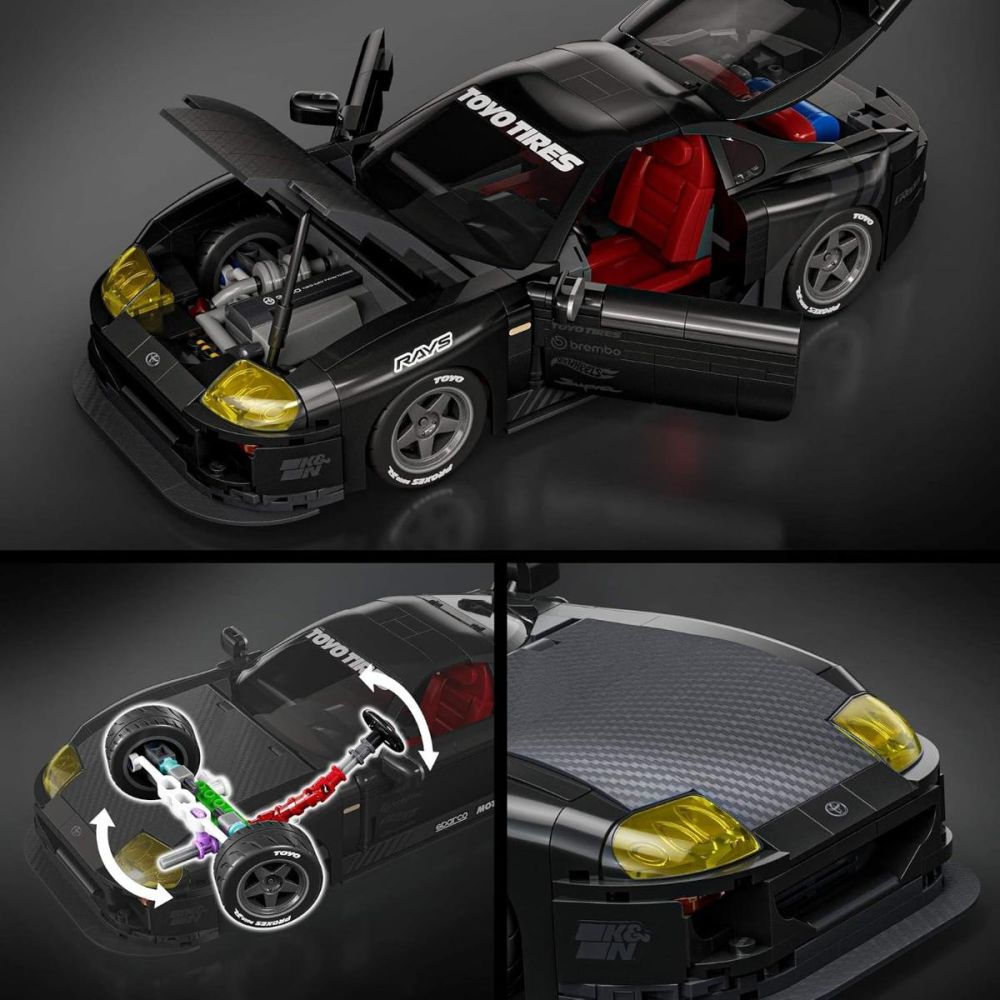 Конструктор и метална количка Brick Shop, Hot Wheels, Elite Series, ‘94 Toyota Supra MKIV, JKG40