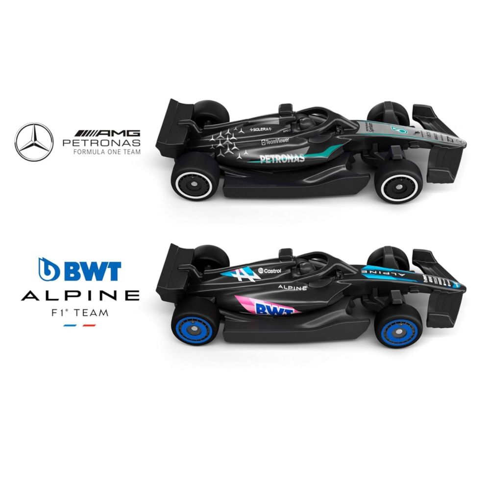 Комплект състезателна писта с 2 колички, Hot Wheels, Racing Formula 1 Grid, 1:64, JKM88