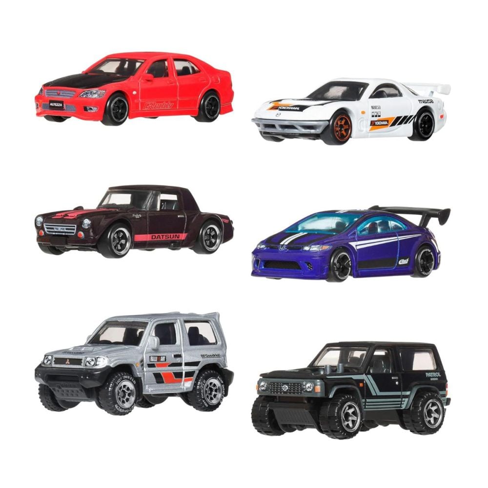 Комплект 6 колички, Hot Wheels, Silver Series, Street of Japan, 1:64, JLB23