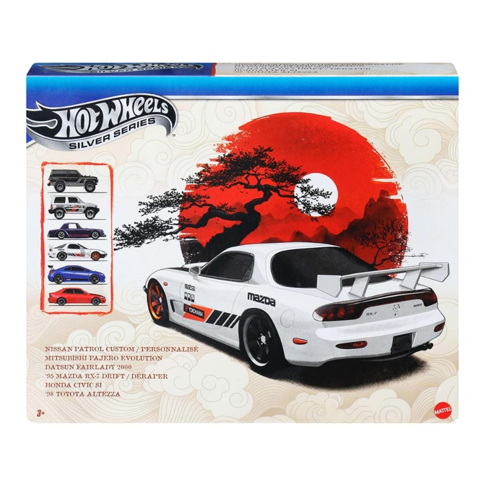 Комплект 6 колички, Hot Wheels, Silver Series, Street of Japan, 1:64, JLB23